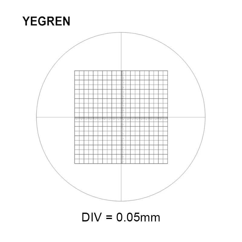 Microscopio ocular, micrómetro 0,5x0,5, calibración de cuadrícula DIV, 0,05mm, regla de retícula cruzada, medición de lente deslizante, diámetro de 20mm y 24mm