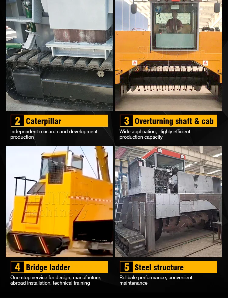 Organic fertilizer fermentation machine Windrow Compost Turner for Farm Manufacturer