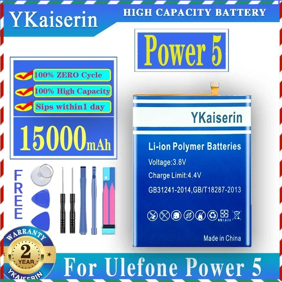 Power 5 15000mAh YKaiserin Battery For Ulefone Power5 Smart Phone Batteries + Track Code