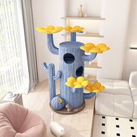 Large Cactus Design Corduroy Material Cat Tree Cat Climbing Frame Tree Hole Cat Nest