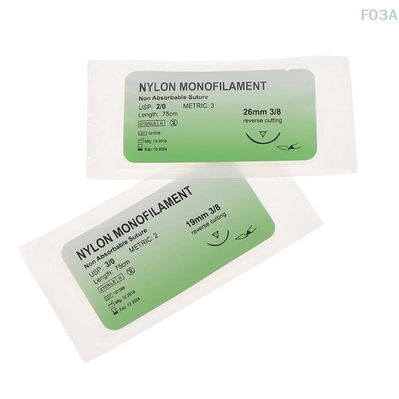12Pcs Polypropylene Monofilament Medical Thread Needle Surgical Suture Training Thread Suture Practice Kit