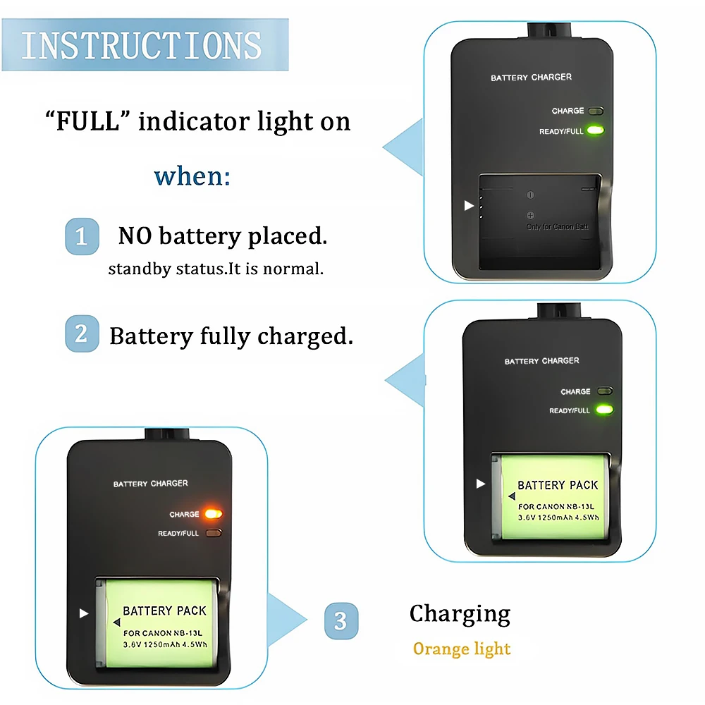 CB-2LH Battery Charger For Canon NB-13L G7X G7XII G7XIII G9X G9XII G5X G5XII SX620HS SX720HS SX730HS Camera CB-2LHT CB-2LHE 2LHT