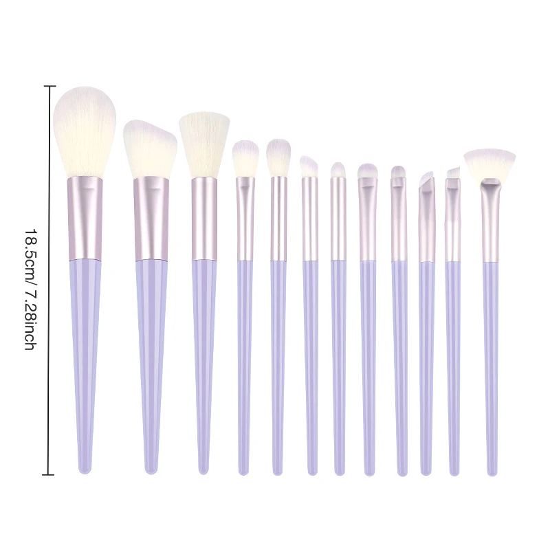 12Pcs Makeup Brushes Set Soft Fluffy For Cosmetics Foundation Blush Eye Shadow Concealer Two Colors Beauty Make Up Tools