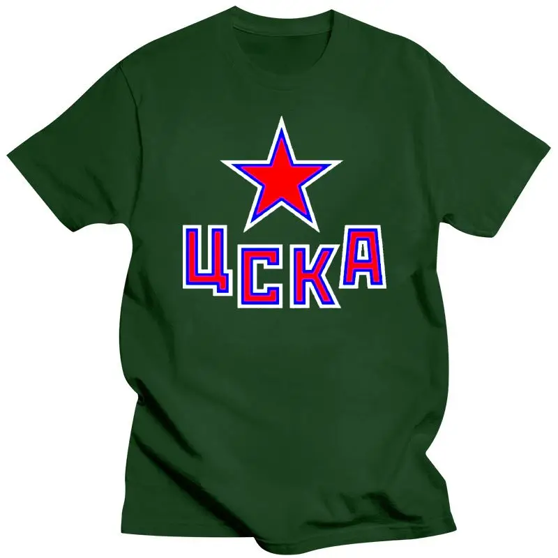 2022 New HC CSKA Moscow KHL Russian Professional Hockey RED T-Shirt  Handmade