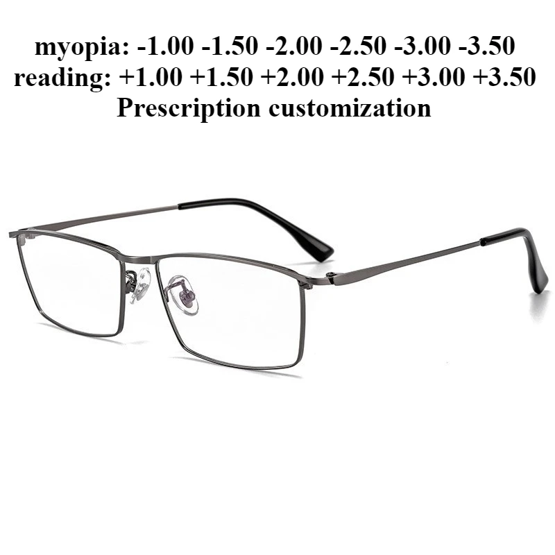 

56 мм новая сверхлегкая титановая оправа для очков для близорукости, мужские деловые повседневные очки для чтения из титанового сплава с защитой от синего света
