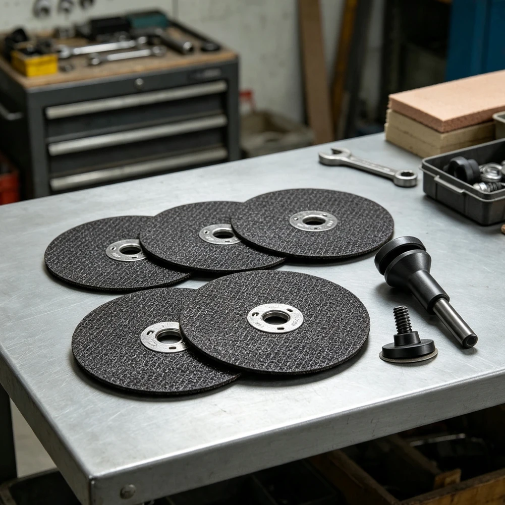 75mm Mandrel Assembly for Cutting Discs Includes 10 Resin Discs Double Mesh Backing Pad 1/4in Shank 50mm Length