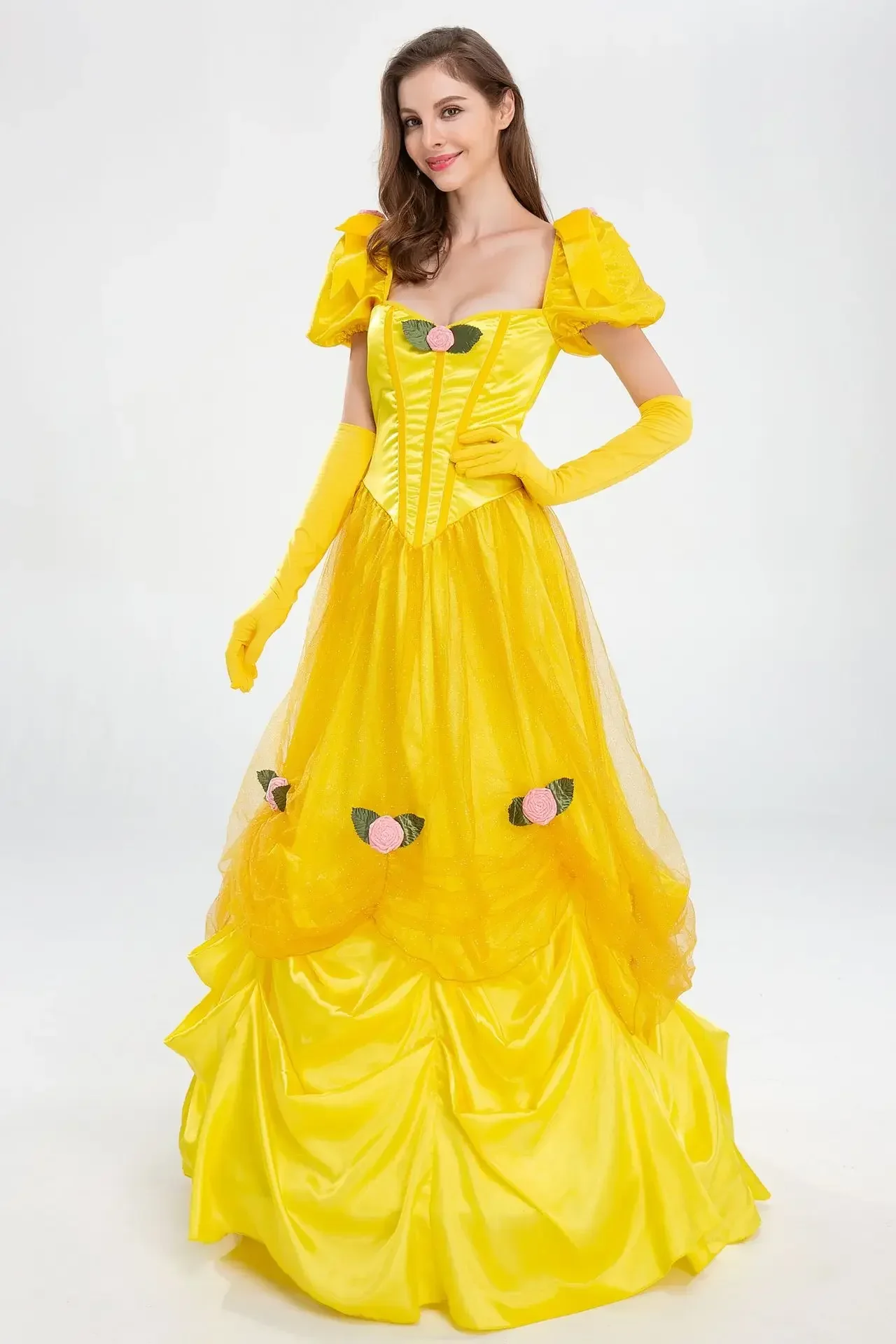 Halloween Belle Princess Dress Adult Fancy Masquerade Costume