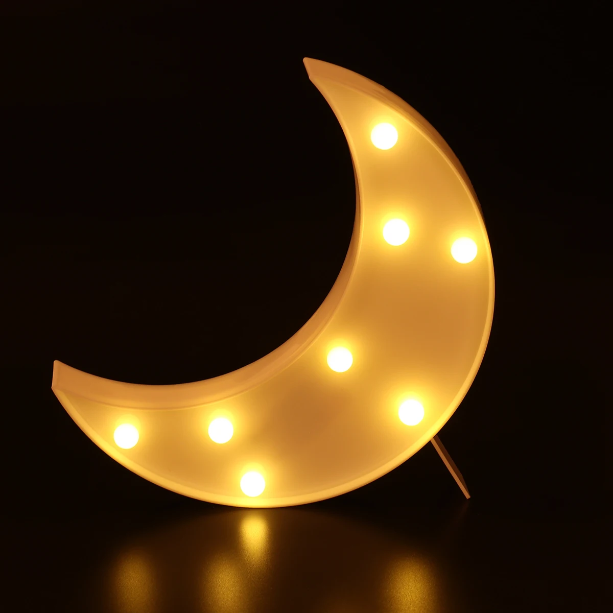 

8 Leds Crescent Moon Marquee Light Operated Durable Plastic Night Lamp for Home Wedding Christmas Birthday Party