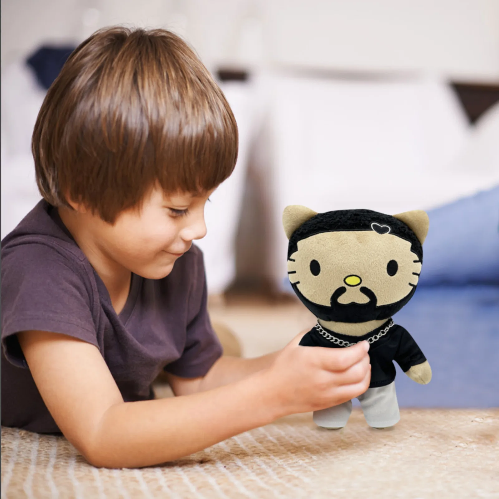 لعبة حيوانات محشوة ناعمة على شكل سلسلة لحية - ديكور شارب طويل مضحك للغرفة/المكتب، هدية مبتكرة للأطفال