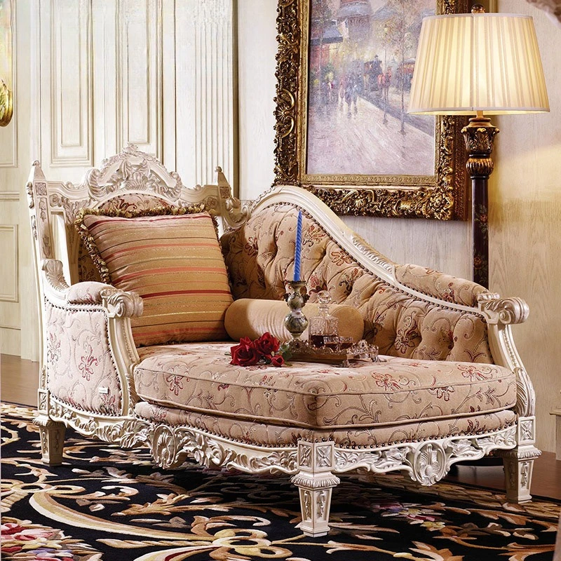 

Европейское кресло-реклайнер из массива дерева с резьбой, роскошное французское кресло-кровать, тканевый диван для спальни