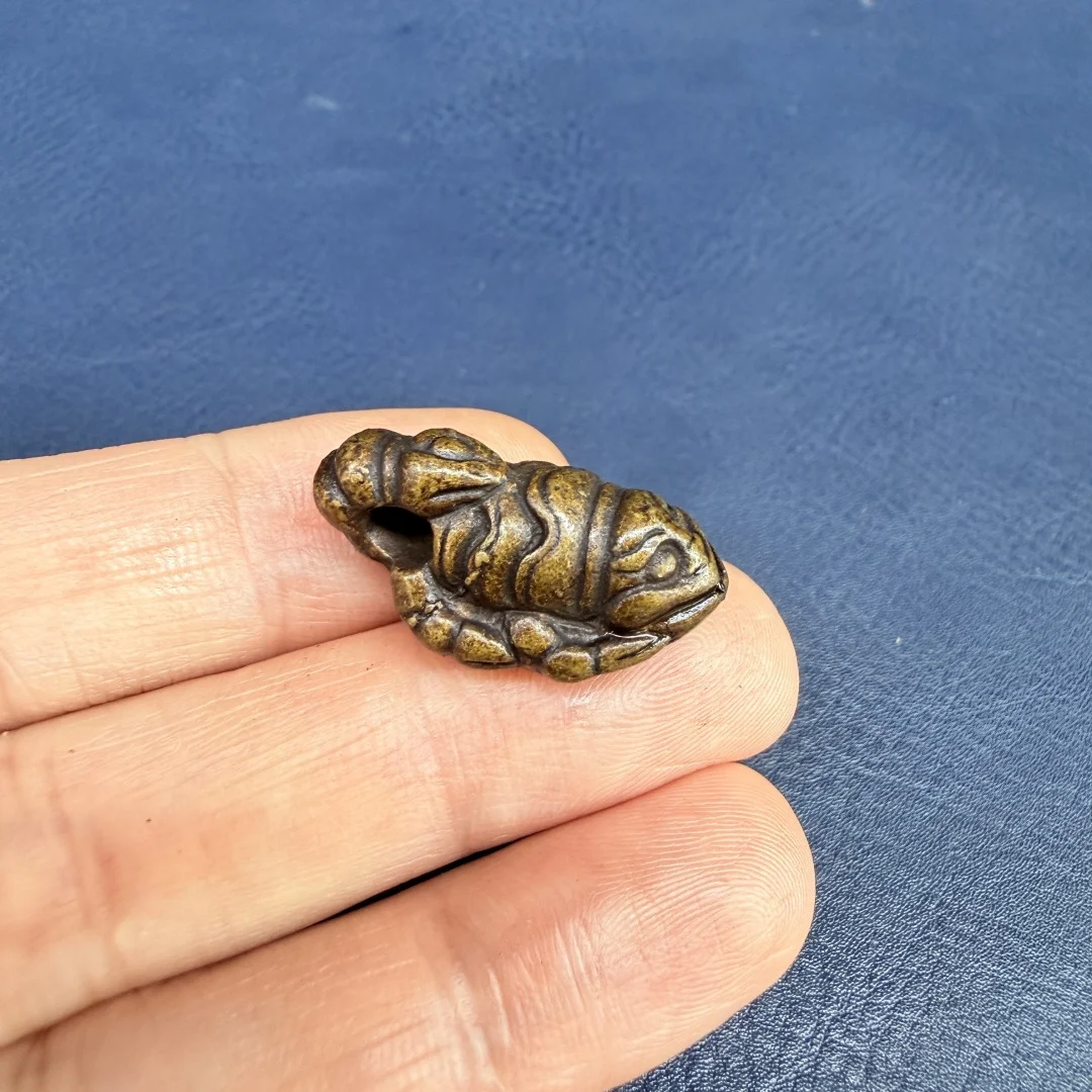Tibetan Brass Scorpion Protection Amulet Pendant, Antique Dharma Protector Charm for Necklace