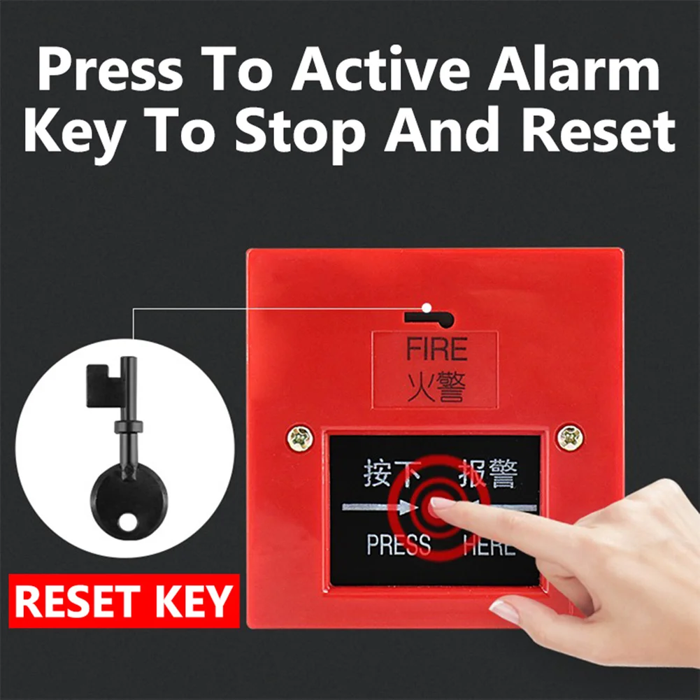 4 Inch Manual Call Point Fire Alarm 100db Pull Station School Fire Alarm Fire Control Internal Strike Type Electric Bell