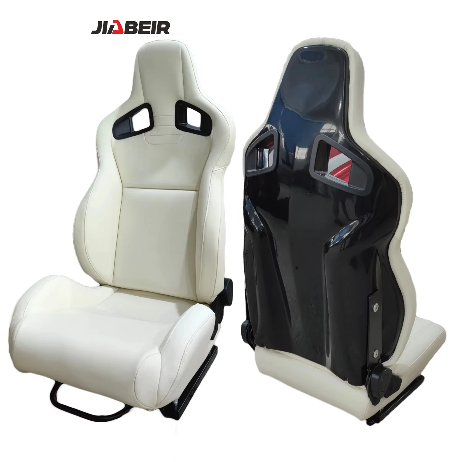 

JBR1039R White PVC Fiberglass Back Universal Slider Bucket Racing Car Seat