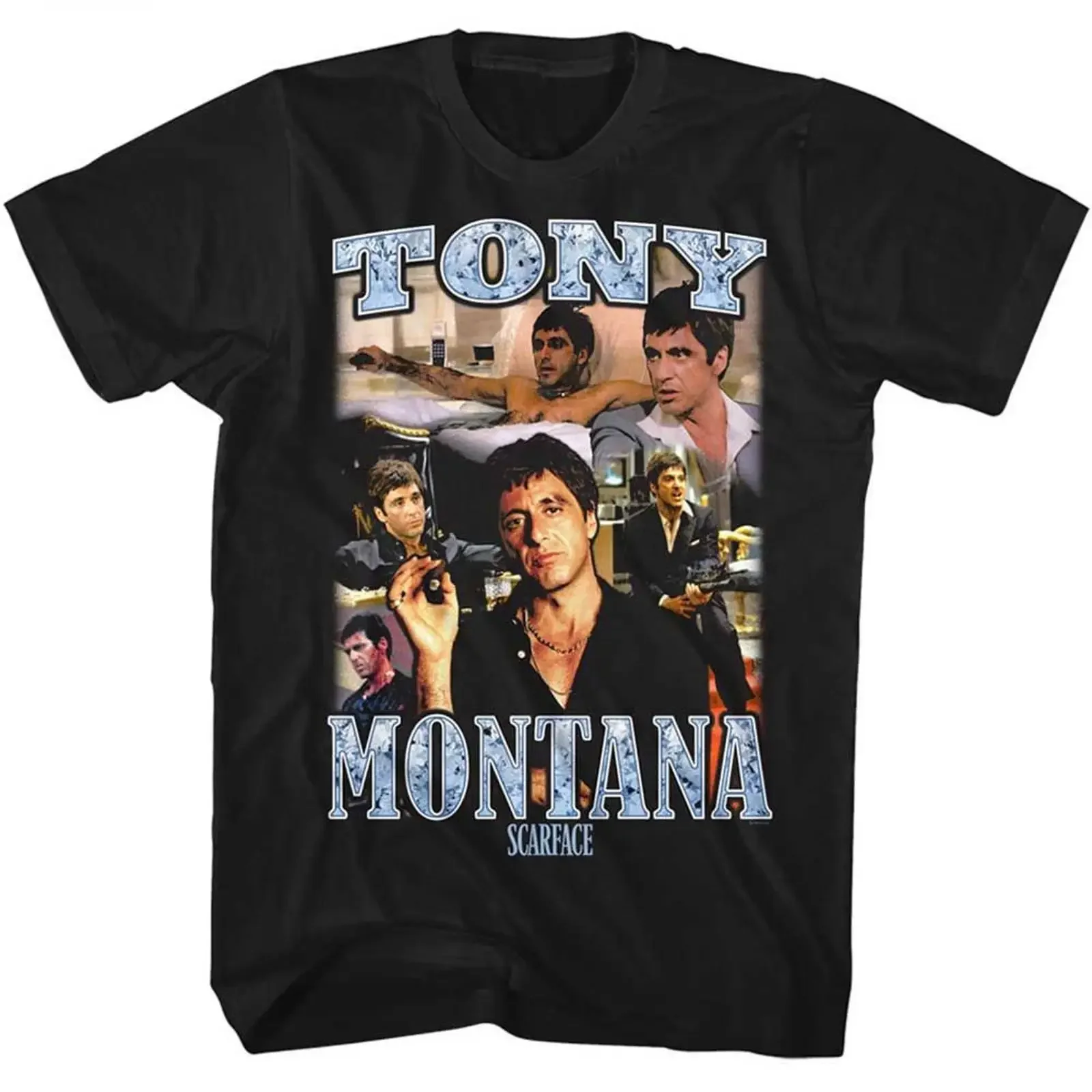 Scarface Collage Black T Shirt vintage Washed Versatile Stylish Breathable Stretched streetwear designer clothes graphic
