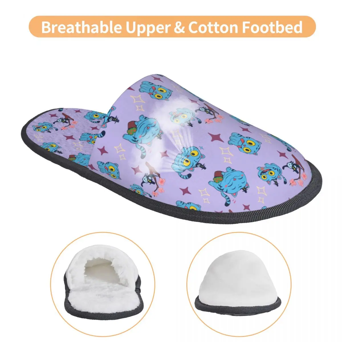 Custom Kpop Hunter Demons Soft Memory Foam House Slippers Women Derpy Cozy Warm Anti-Skid Slipper