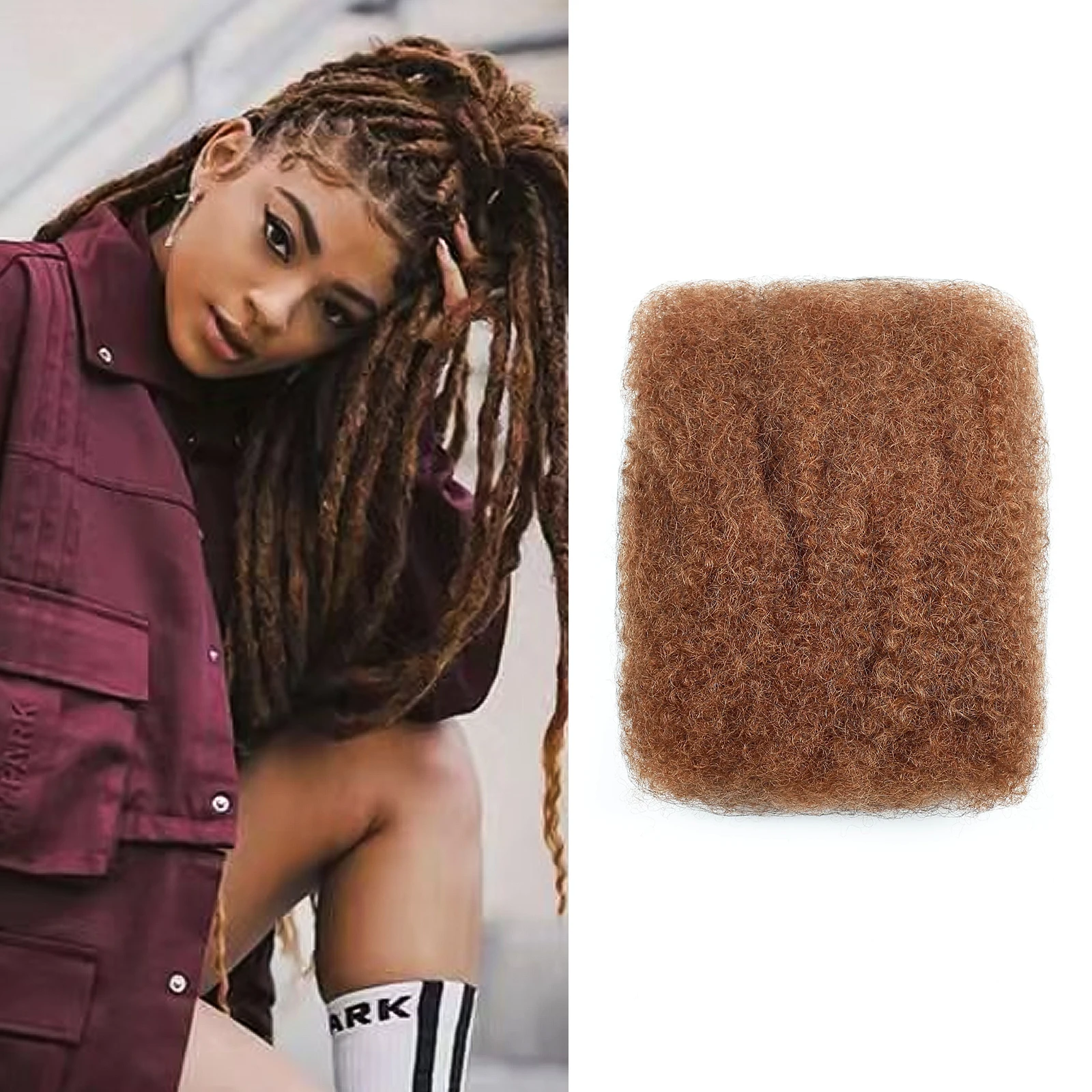 

ANNA 100% настоящие человеческие волосы для наращивания, мягкие локоны, афро-кудрявые волосы, объемные для наращивания дредов, ремонтные локоны, плетение крючком волос