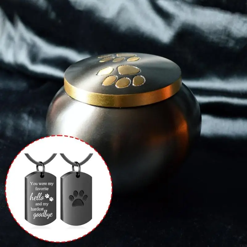 

Pet Remembrances Urn Necklace Paws Design Cremation Jewelry For Ashes Keepsakes Y5GB