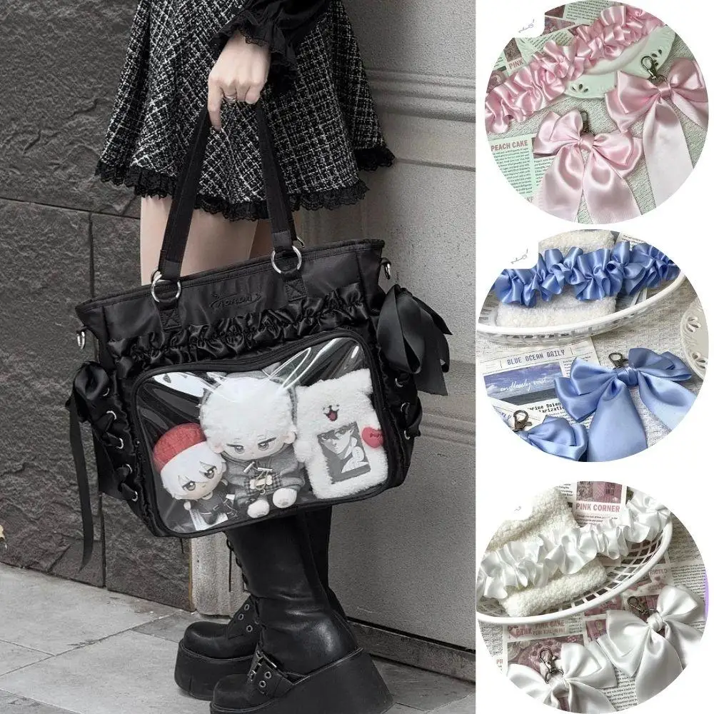 

DIY Pain Bag Pendant Detachable Women Ita Bag Decoration Ribbon Bowknot Cute Pleated Design Japanese Backpack Ornament Accessory