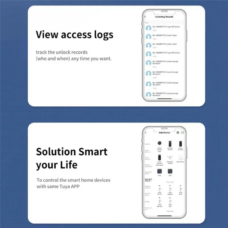 ABRU-Intelligent Lock Cylinder Tong Tong APP Card Anti-Theft Gate Fingerprint Lock Replacement Lock Cylinder