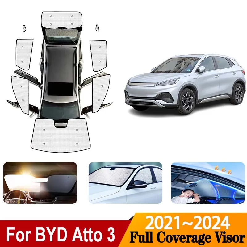 

Sun Visors Covers For BYD Atto 3 2024 Accesorios BYD Atto 3 2021-2023 Anti-UV Sunscreen Windows Sunshades Covers Car Accessories