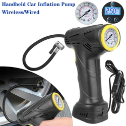 With LED light for Car Bicycle Car Air Compressor Wireless/Wired 120W Inflatable Pump Digital Display Car Tire Inflator