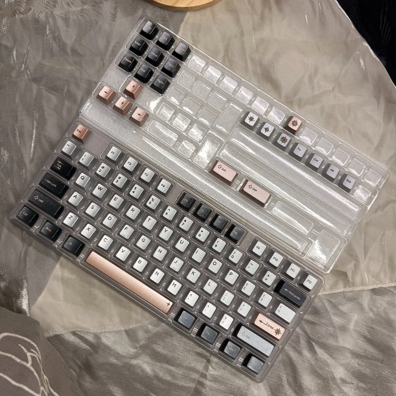 Black Silver Metal Keycaps Custom Zinc Alloy Cherry Profile Key Cap Cute UV Transfer Printing Point Key Caps Artisan Originaldiy