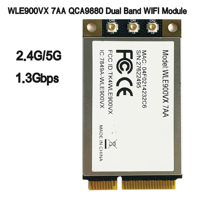 WLE900VX 7AA QCA9880 Dual Band 2.4G/5G 3X3 MIMO 1300Mbps 802.11Ac WIFI Module Industrial-Grade Dual-Band WIFI Module