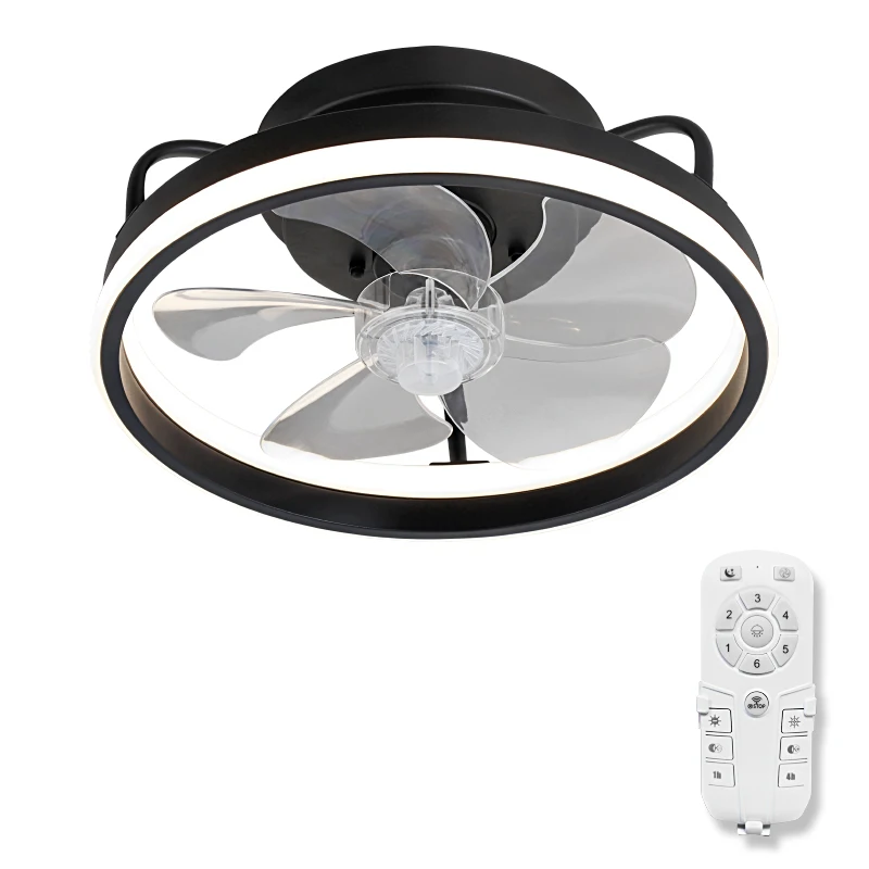 

Современные светодиодные потолочные вентиляторы с 5 лопастями, простые внутренние люстры, регулируемые светильники, три цвета для гостиной