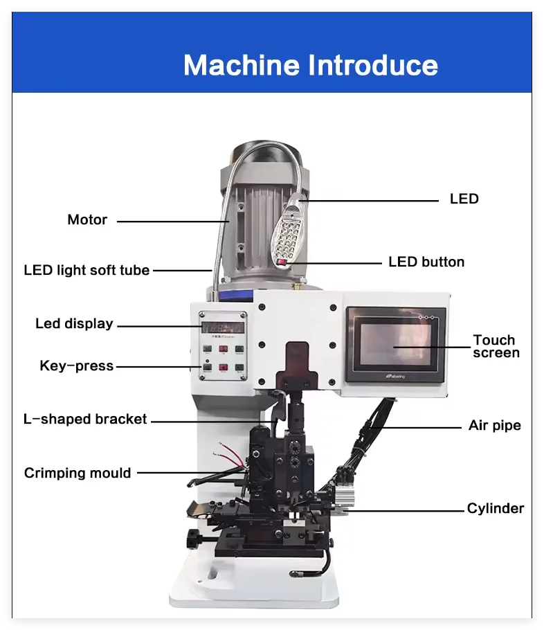 Semi-automatic Straight Feed,Stripping Punching Terminal Machine,Multi-core Sheathed Wire Terminal Machine