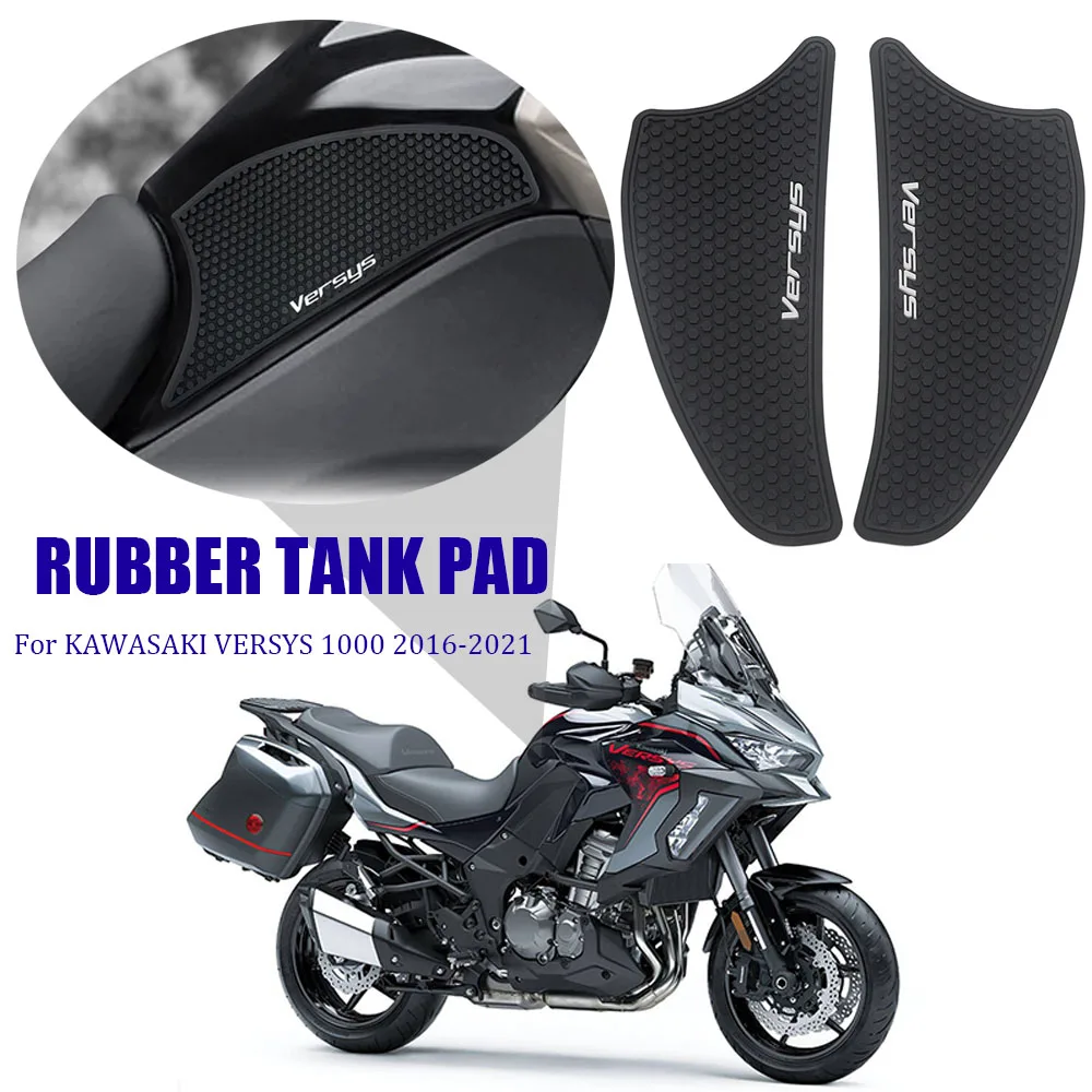 

NEW Motorcycle Black Rubber Non-slip Side Fuel Tank Stickers Waterproof Pad For Kawasaki Versys 1000 Versys1000 2021-2016 2020