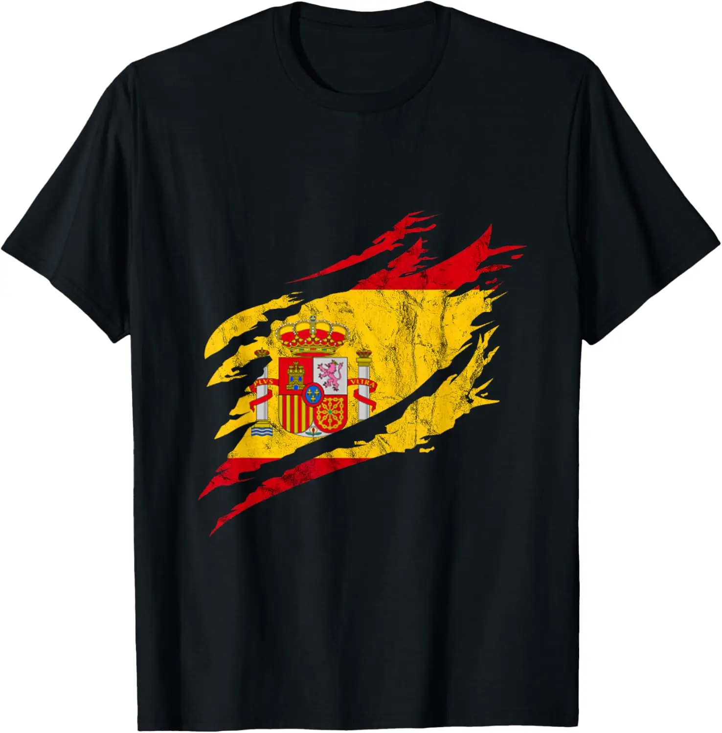 Espana Spain Heroic Vintage Roots Spanish Flag T-Shirt 100% Cotton Trendy Y2K Short-Sleeve Tee-Soft, Quick-Drying,