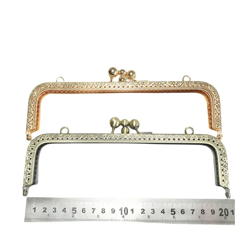 10PCS 20.5cm Double Layer DIY Metal Frame Purse for Clutch Coins Bag Handle Kiss Clasp Lock Accessories Metal Coin Purse Handle