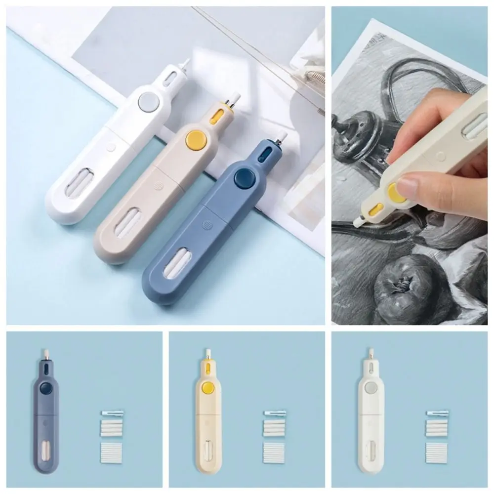 Less Rubber Debris Electric Eraser with Refills Core Replacement Labor-saving Pencil Wiping Eraser‘ Traceless Leave No Mark