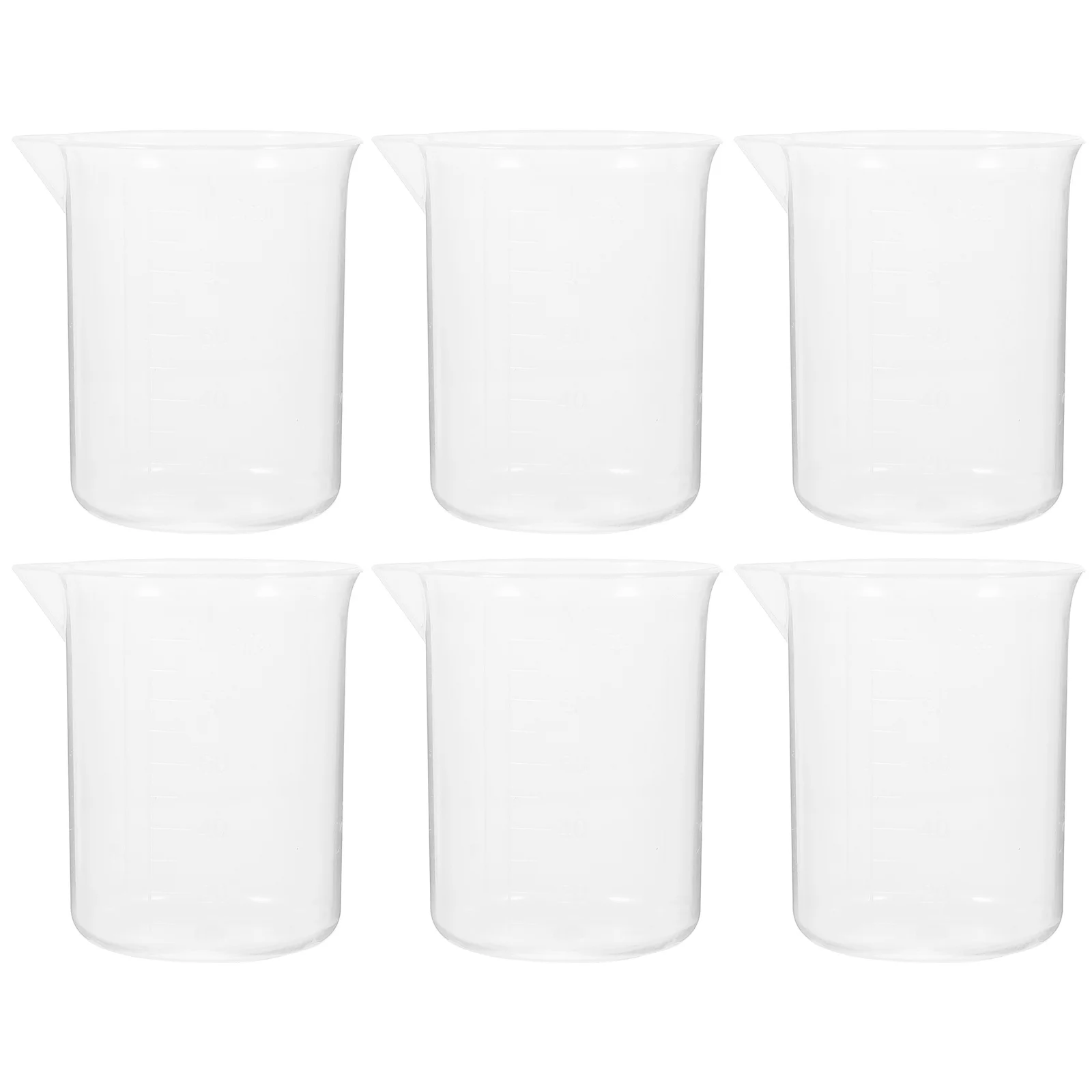 

6 шт., 100 мл, пластиковый мерный стакан, градуированный контейнер для жидкости, лабораторная выпечка, стакан для домашнего использования, устойчивый к высоким температурам, широкий рот