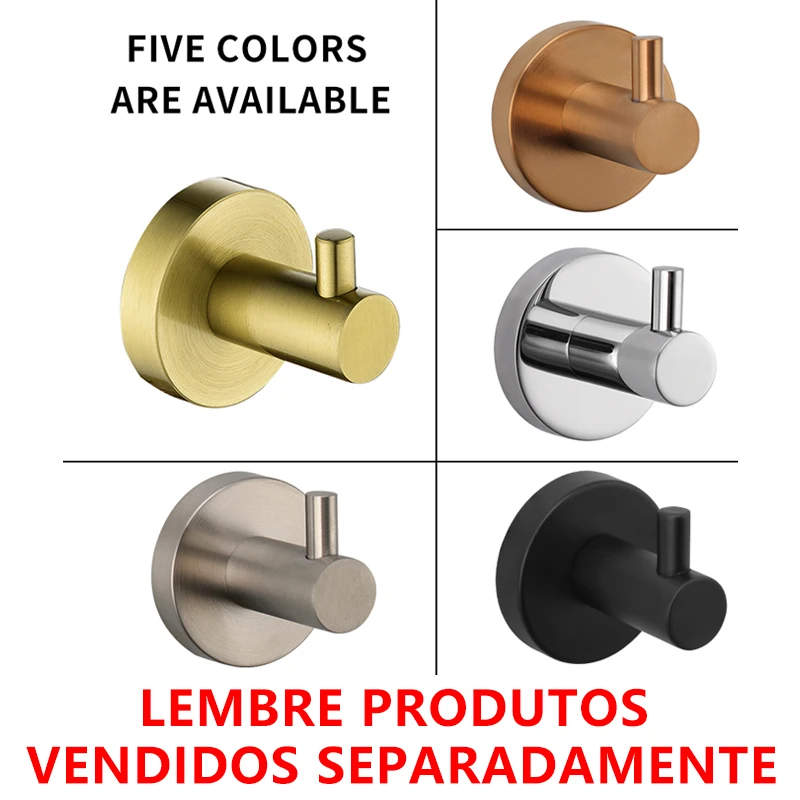 Toalla de acero inoxidable Bata Abrigo Sombrero Puerta Percha Montaje en pared Bata Gaños Ganchos Negro Cromo Polaco Oro cepillado Níquel Oro Rosa