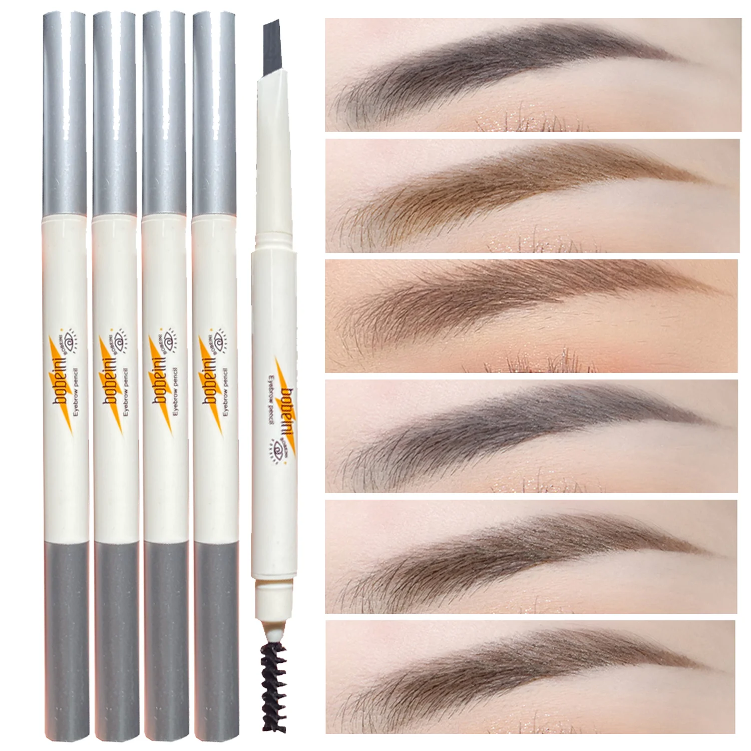 قلم حواجب رفيع الرأس، مزدوج الرأس، مقاوم للماء، ليس من السهل إزالة اللون، دوران تلقائي، جذور شفافة، حواجب ضباب طبيعية #1