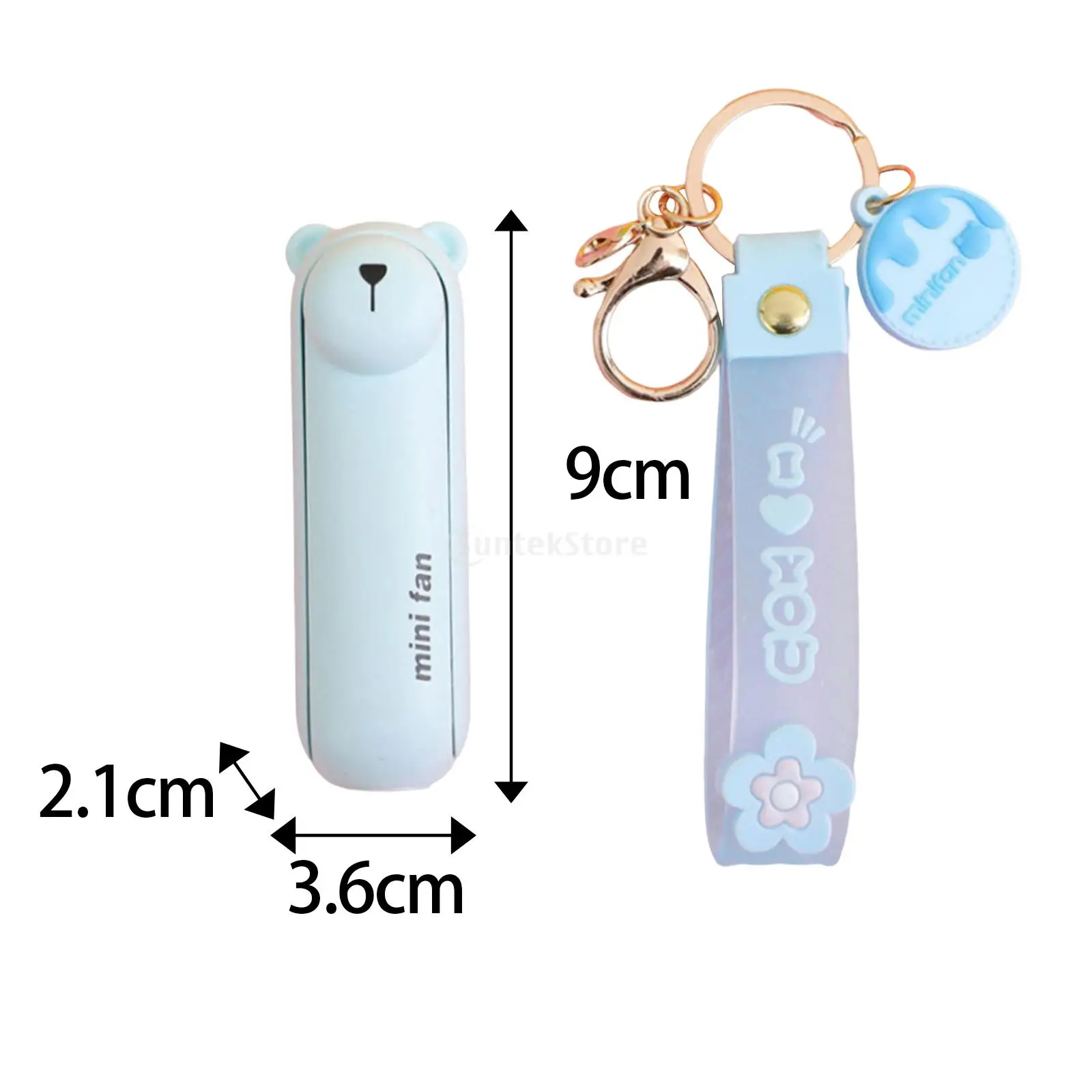 Portable Fan Mini Handheld Keychain Fan USB Recharge Hand Held Small Pocket Fan with Power Bank Flashlight Feature  Outdoor