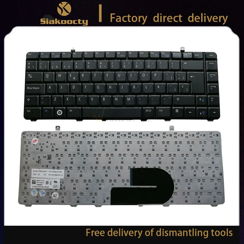 laptop Keyboard for Dell Vostro A840 A860 1088 1014 1015 0R811H PP37L PP38L black SP replacement keyboard NEW