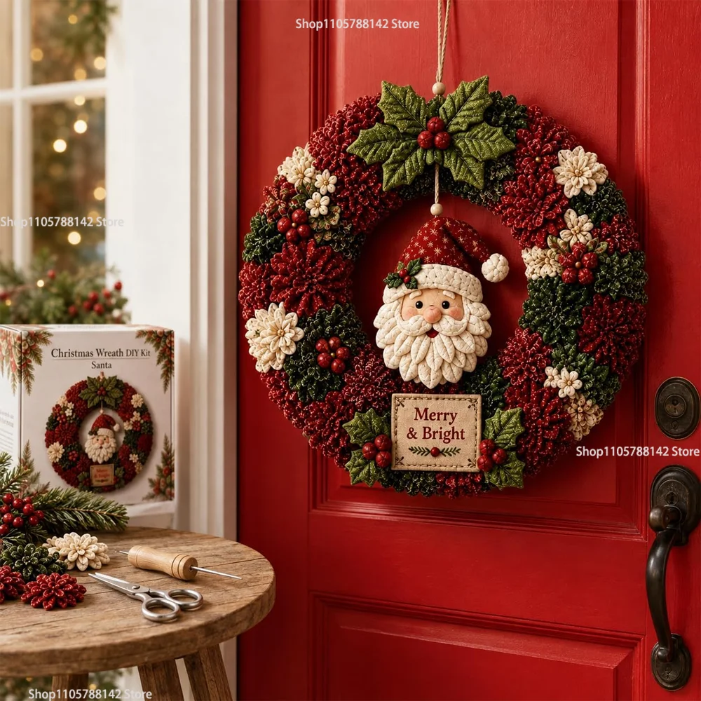 Home Decor Handicraft - 3D Fabric Poke Wreath DIY Kit,