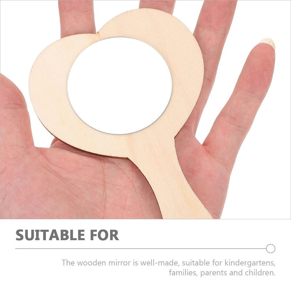 12 stuks diy houten kit onvoltooide handspiegels voor kinderen schilderen ambachtelijke mini spiegel decoratieve spiegel voor kinderen educatief