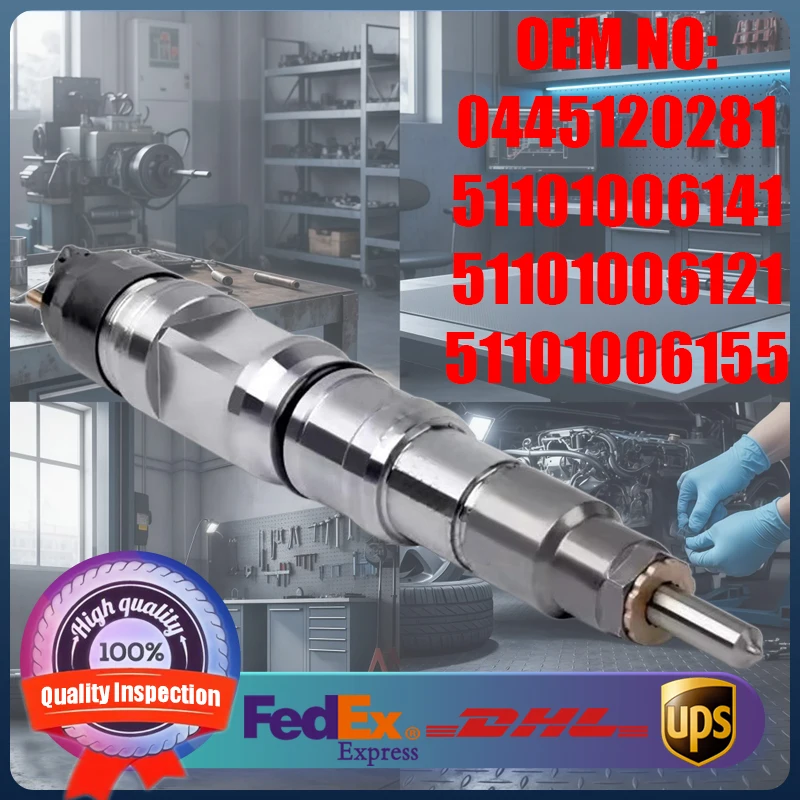 

High Quality Common Rail Fuel Injector 0445120281 51101006141 51101006121 51101006155 for MAN TGS TGX Trucks