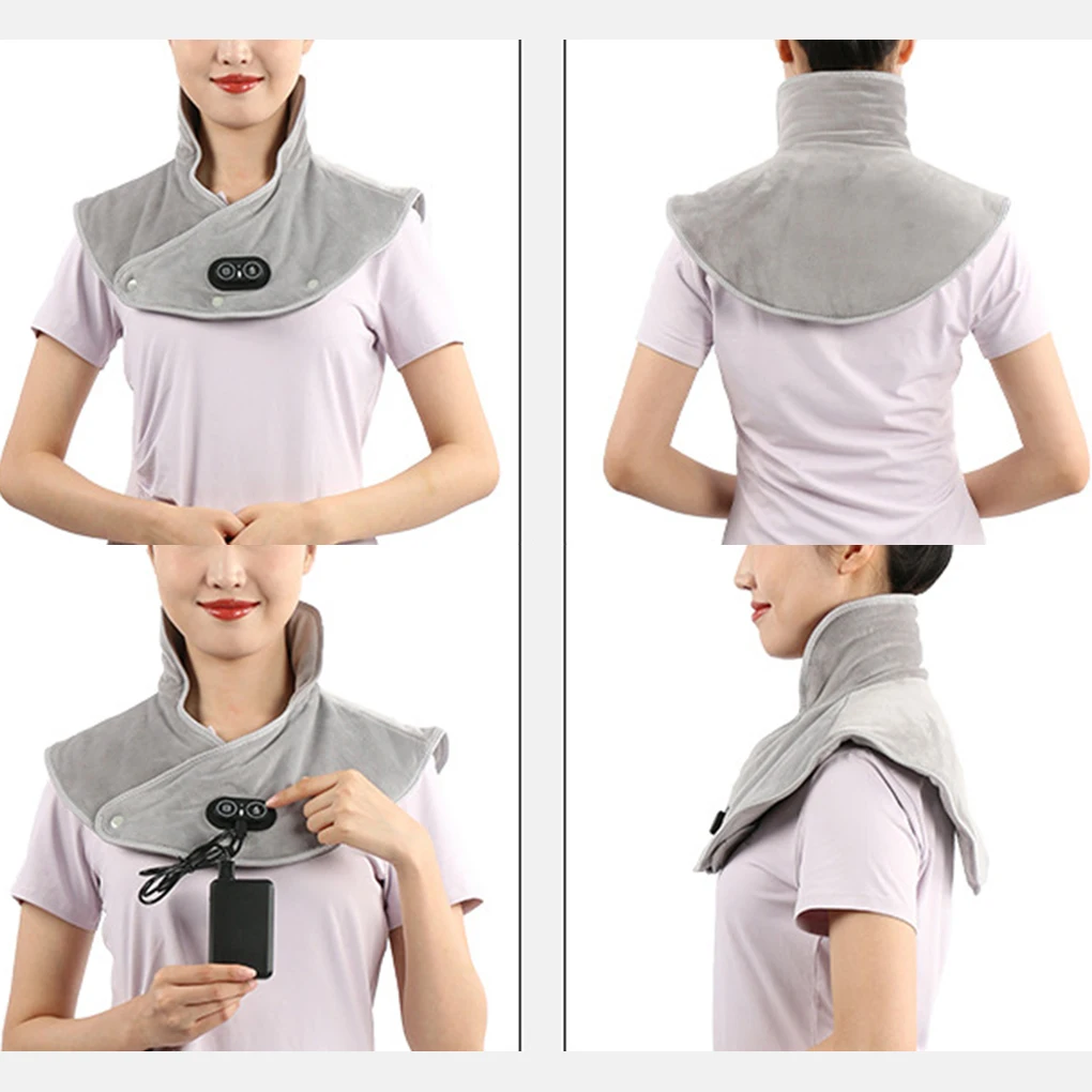

Electric Heating Shoulder Neck Pad Massager Three Gear Hot Compress Cervical Shawl Warmer USB for Shoulder Neck Back Relax Brace