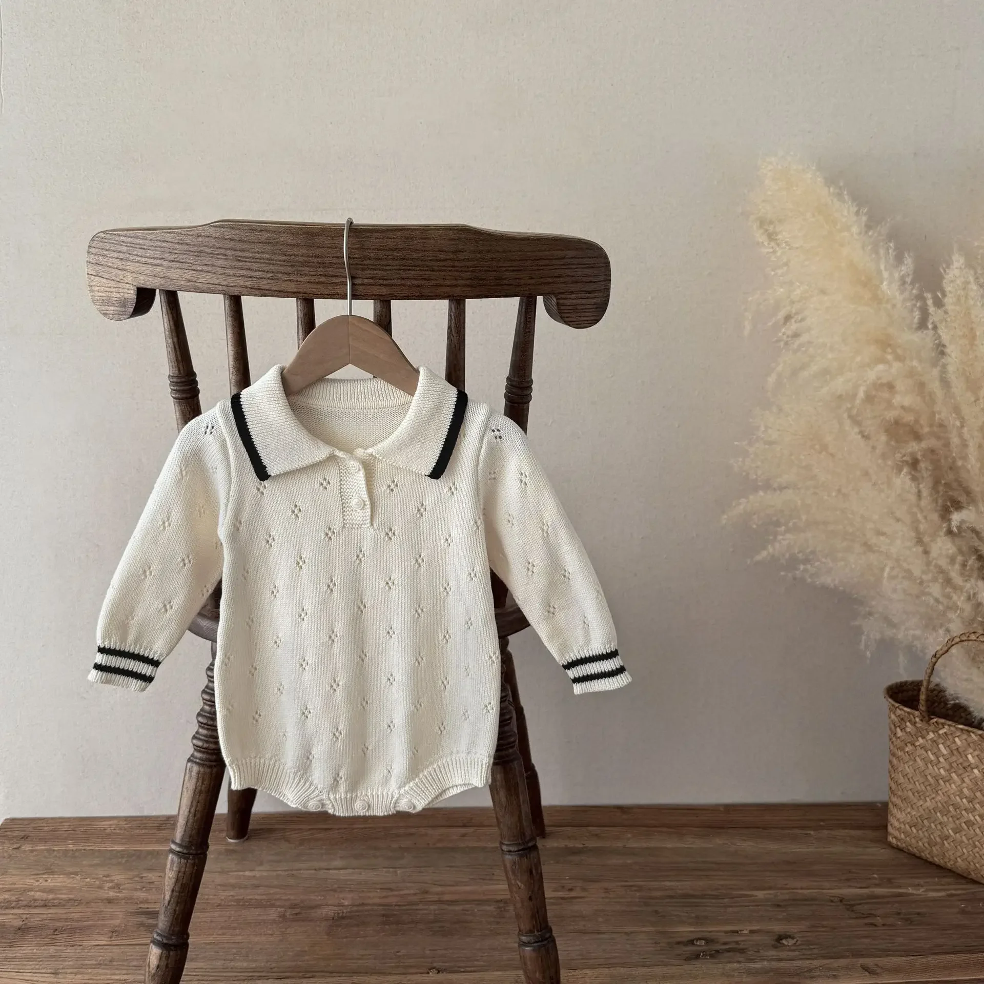 

0-2 Y Baby Clothes Infant Girls Bodysuit Long Sleeve Toddler Boys Bodysuit Hollow Out Boys One Piece