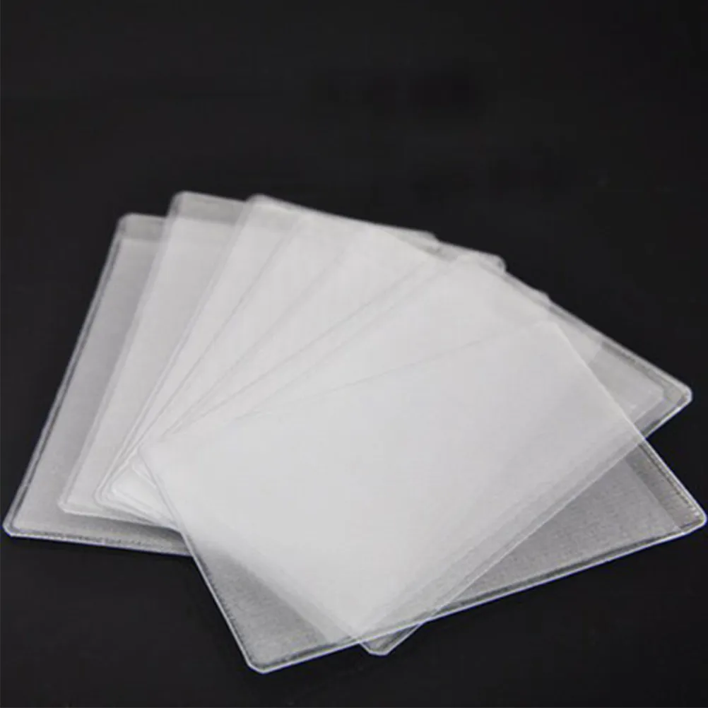 

12Pcs Transparent Card Holder for Bus Bank Identity Cards PVC Cover Keep Cards Safe from Scratch Loss Dull Polish