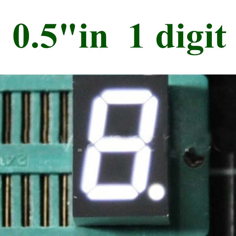 

20PCS0.5 inch 7 Segment whiteLED Display1 Bit Digital Tube Plastic Metal Common Cathode(Nixie tube) 0.5" 0.5in digital tube