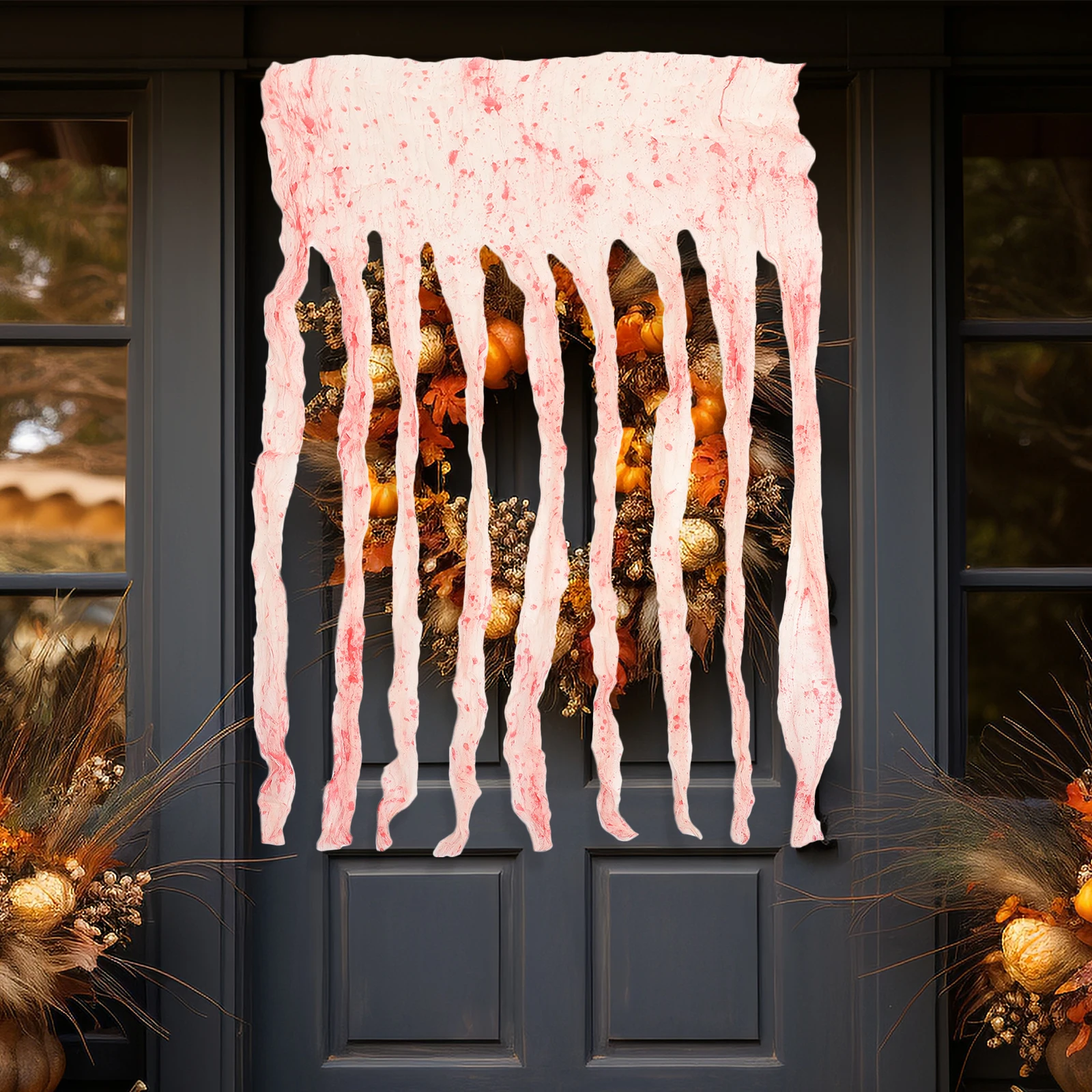 

Bloody Door Curtain Horror Halloween Curtain Ornament 100x165cm Blood Cloth For Spooky Home Decor Perfect For Haunted House