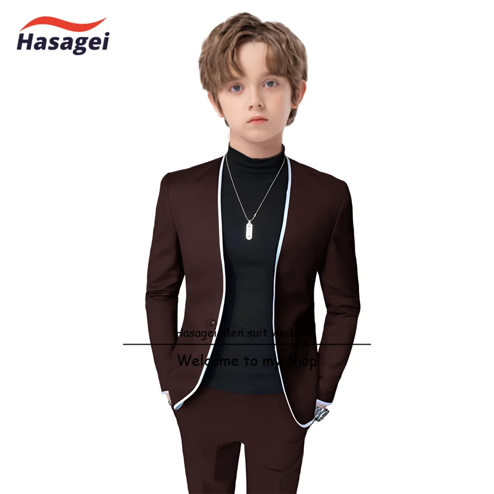 Stylish Green Boys Suit 2 Piece Jacket Pants Kids Wedding Tuxedo Formal Customization 2-16 Years Old Blazer