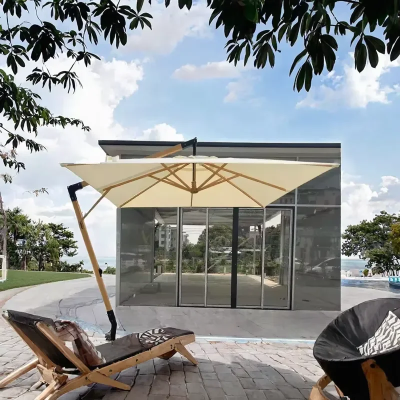 Aluminum Alloy Cantilever Umbrella Windproof Waterproof Anti UV Outdoor Patio Garden Hotel Restaurant Furniture