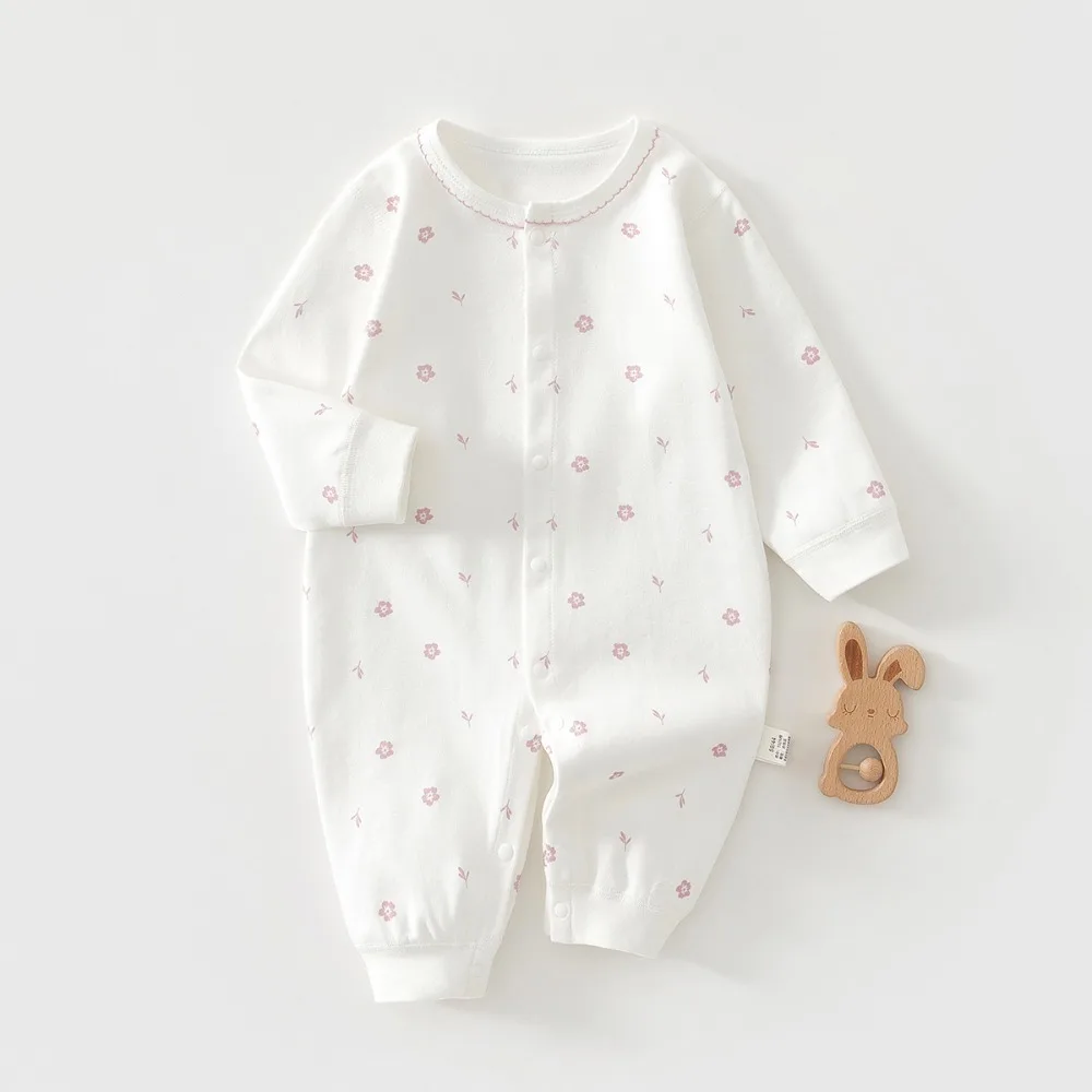 Baby Clothes Spring Autumn Pure Cotton Underwear Newborn Onesie Romper Long Sleeve Loungewear Outfit Bodysuit