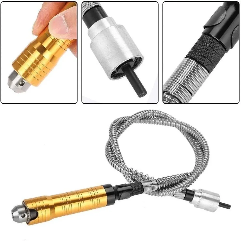 6.5mm Flex Shaft Adapter Stainless Steel Flexible Extension Tube Flexible Drill Extension Multifunctional Rubber Handle